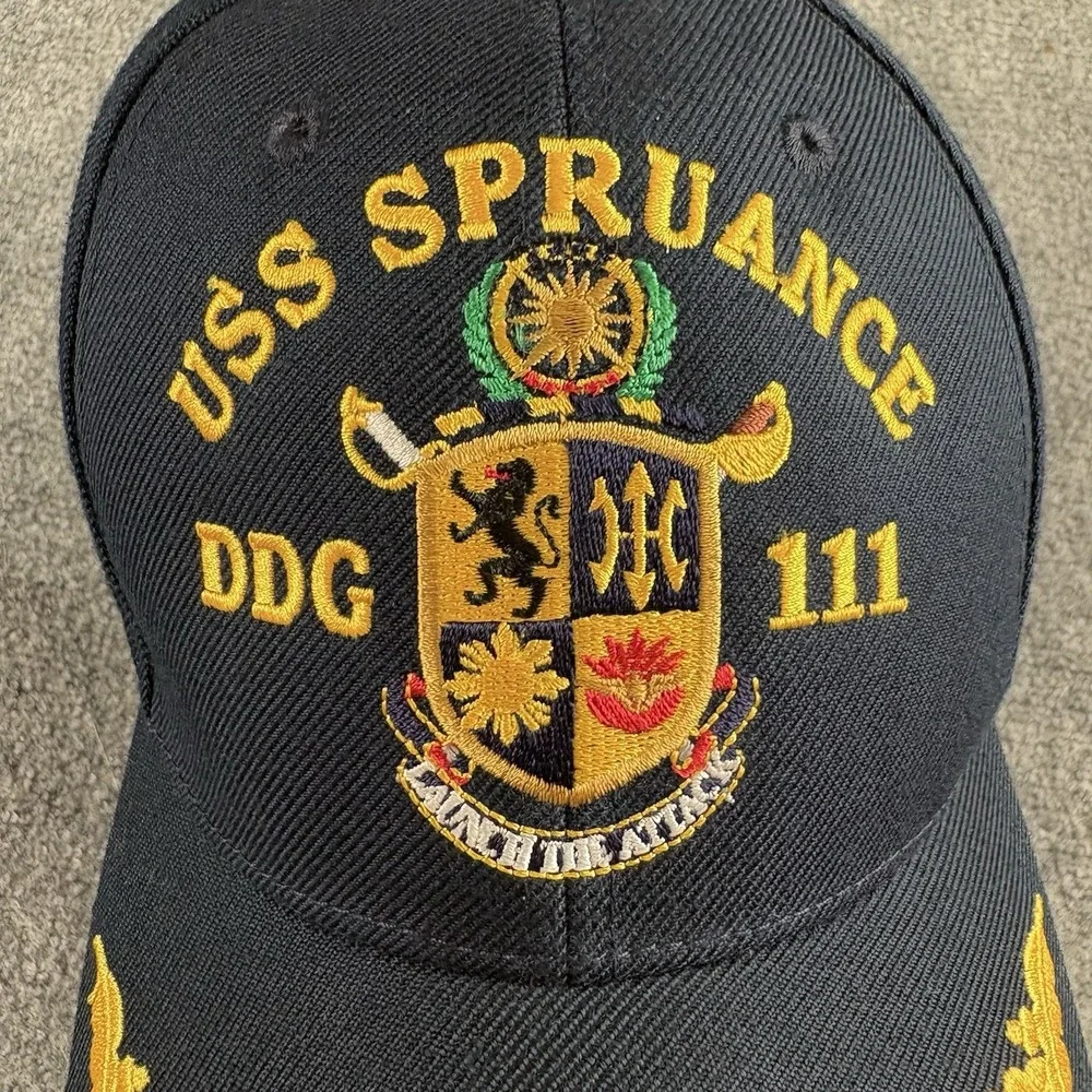USS Spruance DDG 111 Hat Cap US Navy Military Made USA Black Strapback The Corps